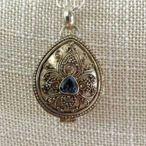 Aquamarine 1" Poison Pendant aka Oil Infuser